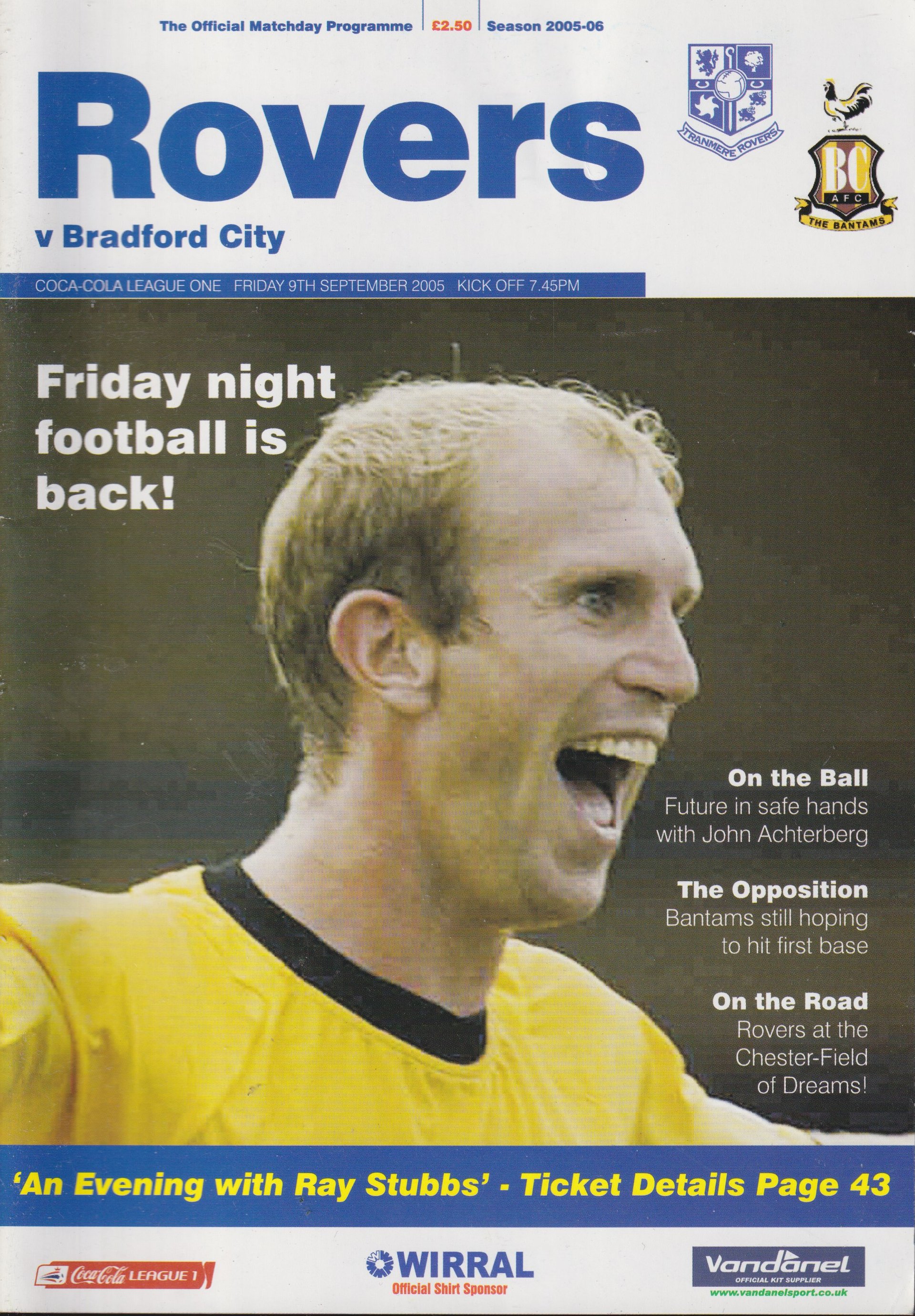 Tranmere Rovers v Bradford City match programme